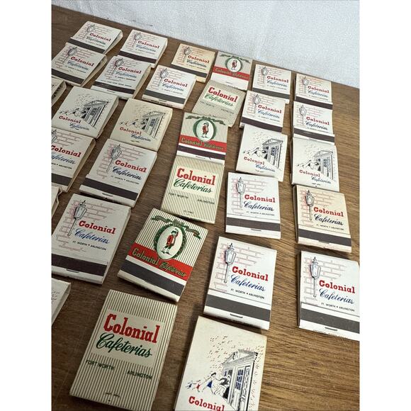 Fort Worth Arlington Texas Colonial Cafeteria Matchbooks Front Strike Unstruck - Picture 3 of 10